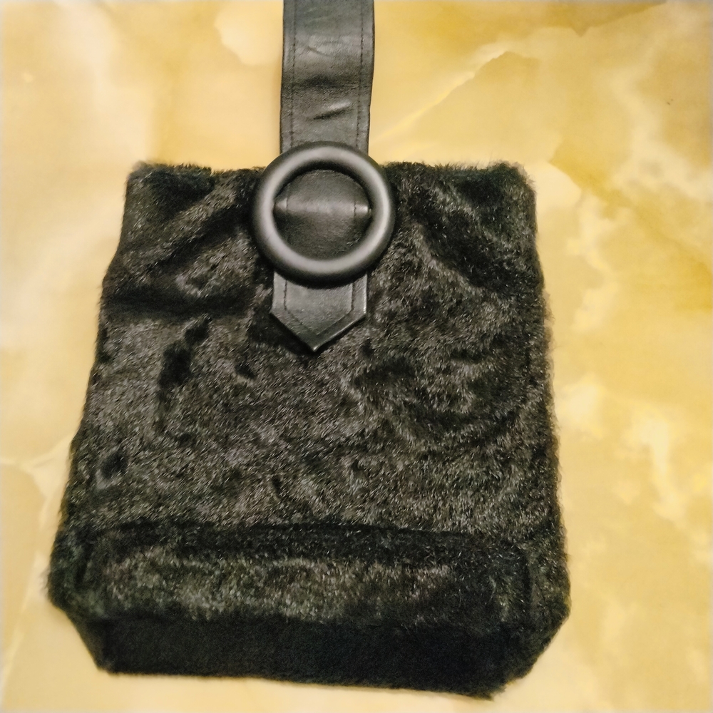 Elegant Black Faux Fur Mini Bag